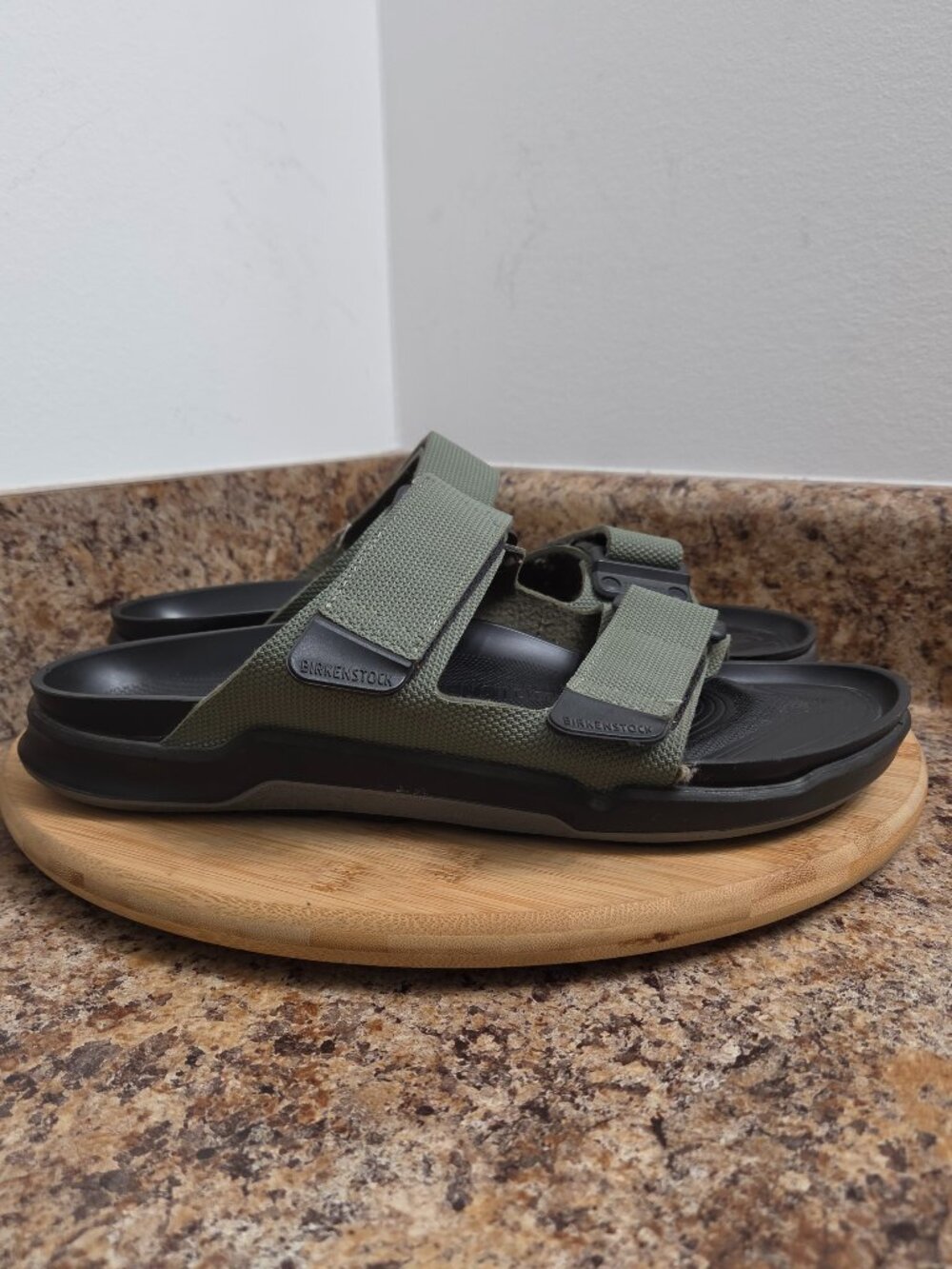 Birkenstock Atacama Womens Green Khaki Birko Flor Slide Sandals Size 11